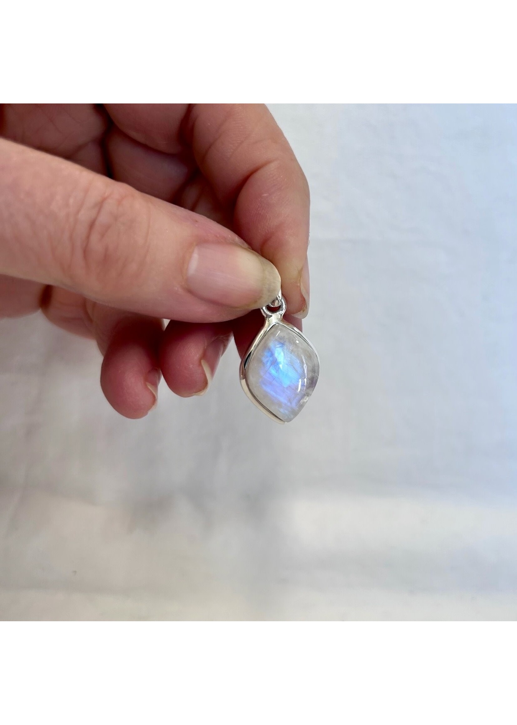 Rainbow Moonstone Cabochon Pendants Diamond