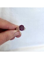 Ruby Faceted Oval Rings Sz 7.25
