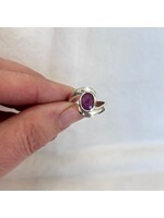 Ruby Faceted Rings Oval sz 7