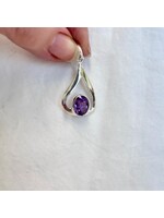 Amethyst Faceted Oval Pendants