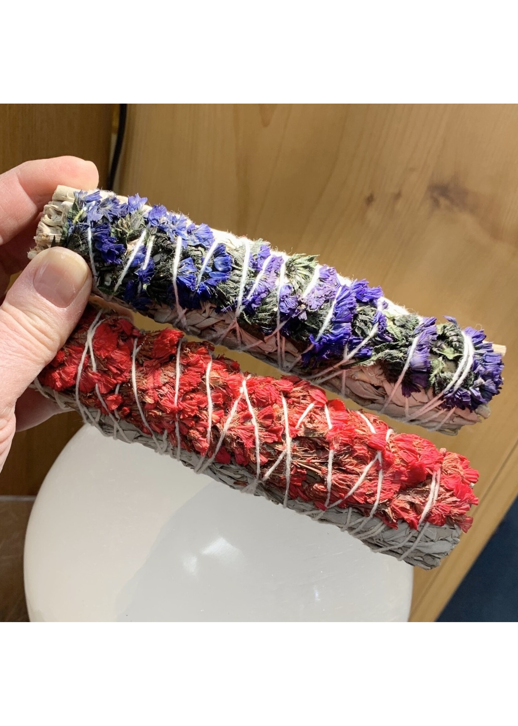 White Sage with Sinuata Flowers ~ 6"