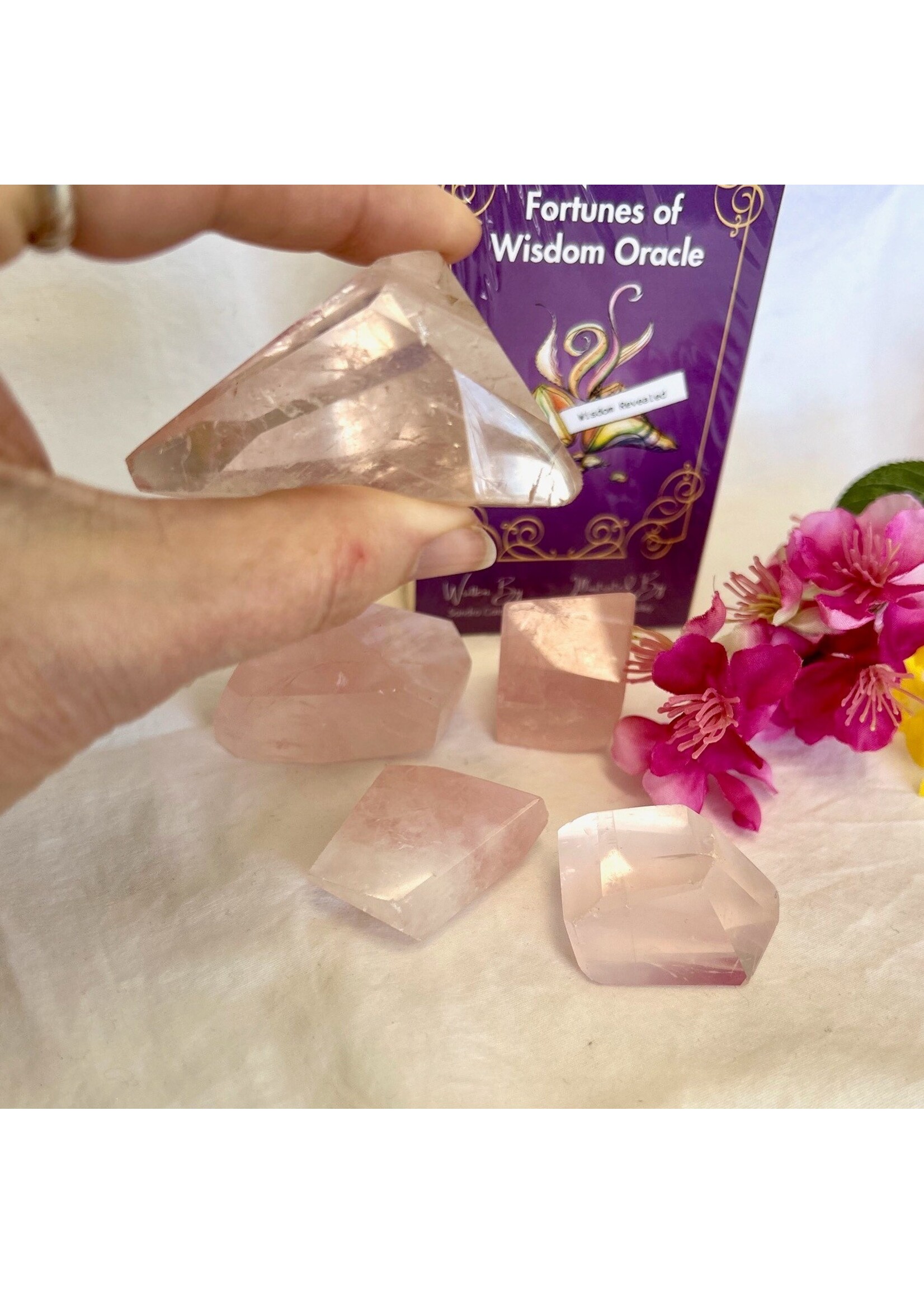 Rose Quartz Faceted Pieces for channeling love