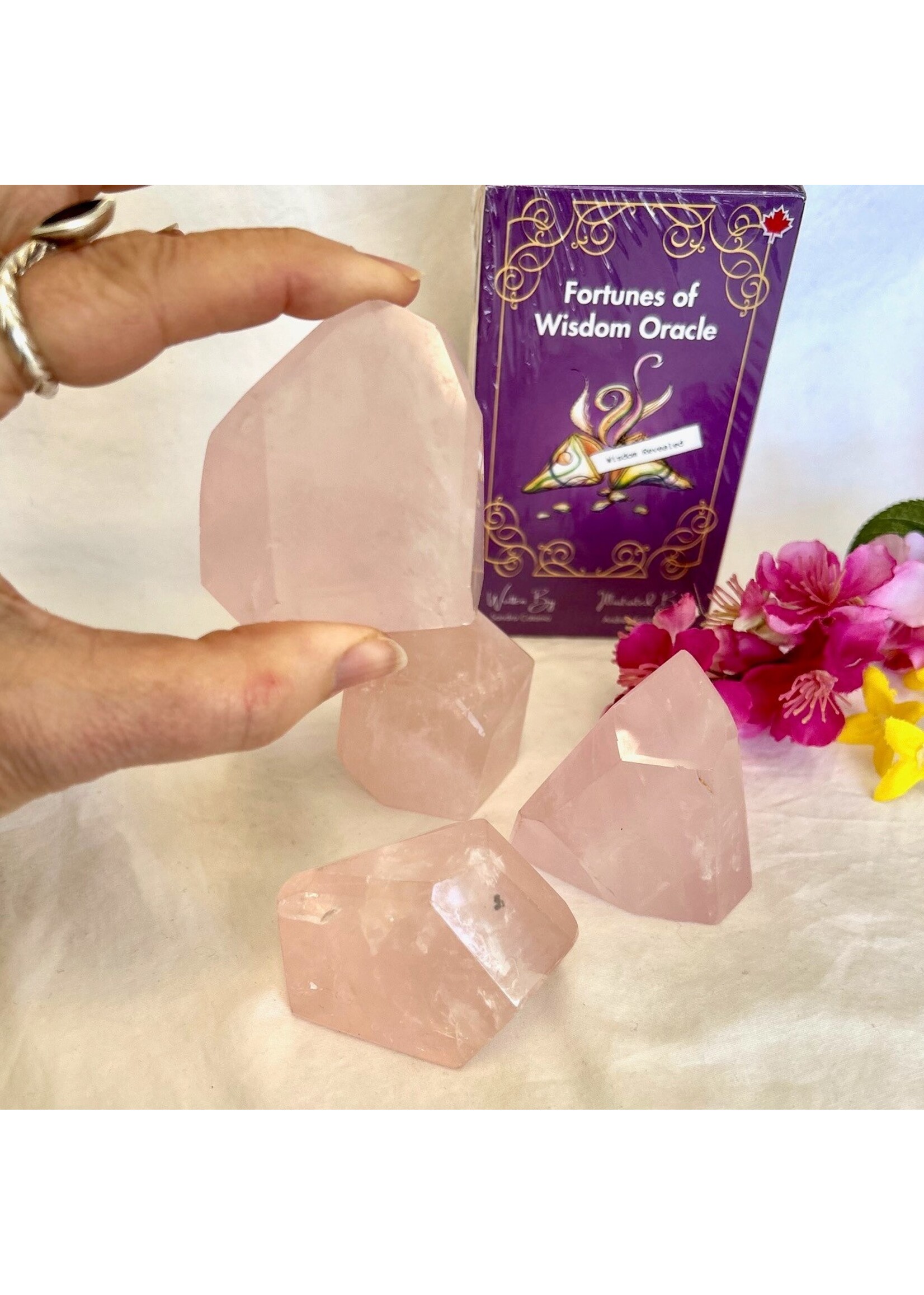 Rose Quartz Faceted Pieces for channeling love