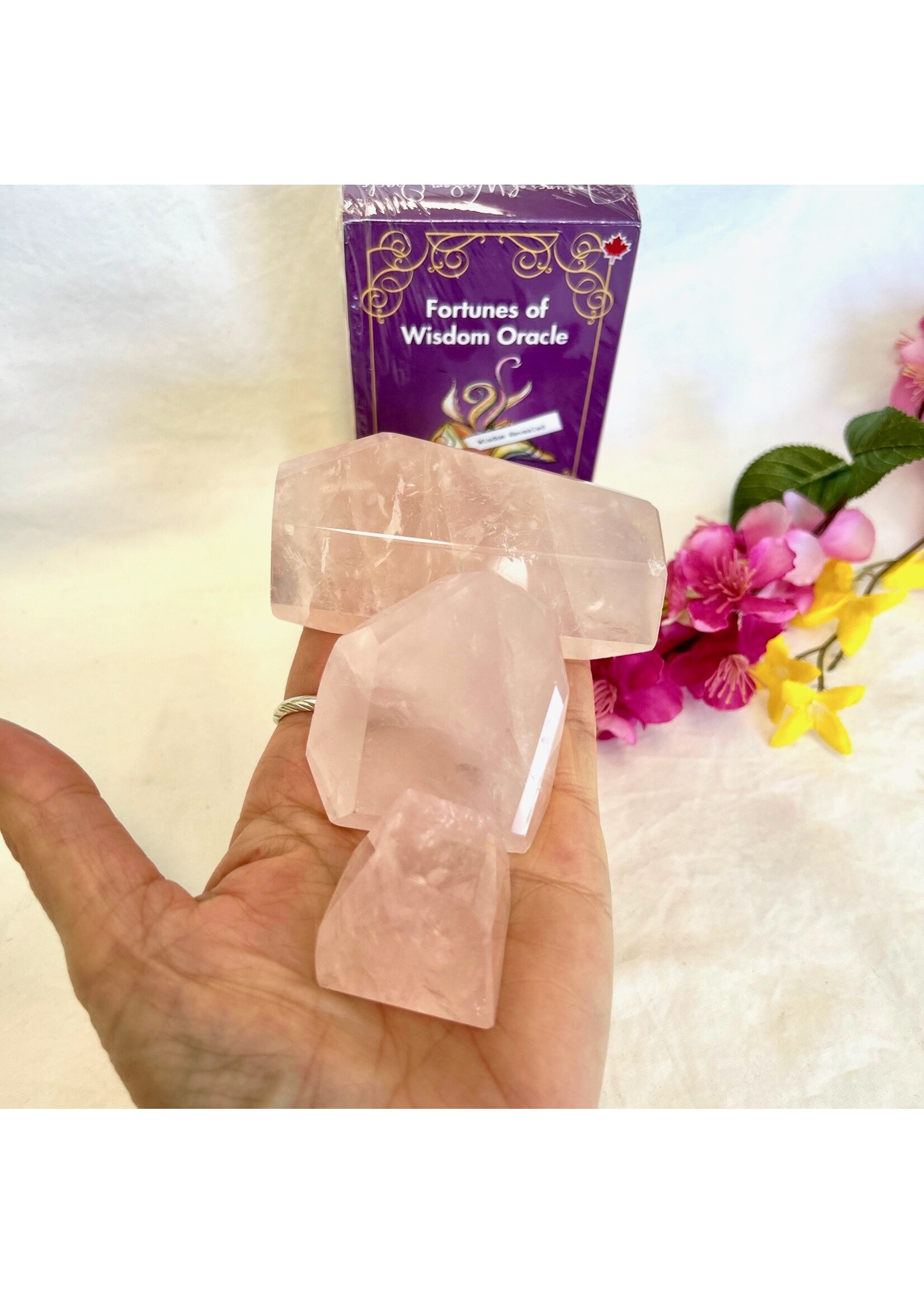 Rose Quartz Faceted Pieces for channeling love
