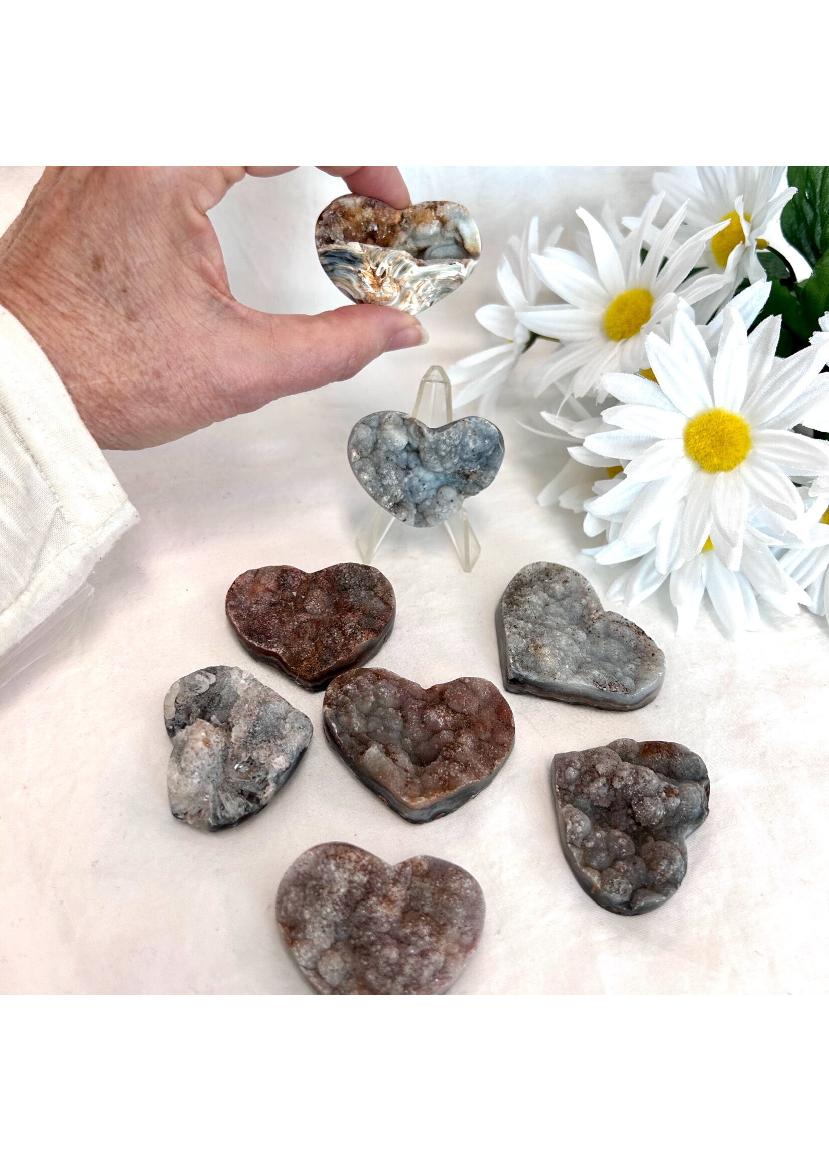 Druzy Agate Hearts for Emotional Stability