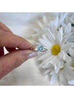 Blue Topaz Faceted Ring Trillian cut Sz 7