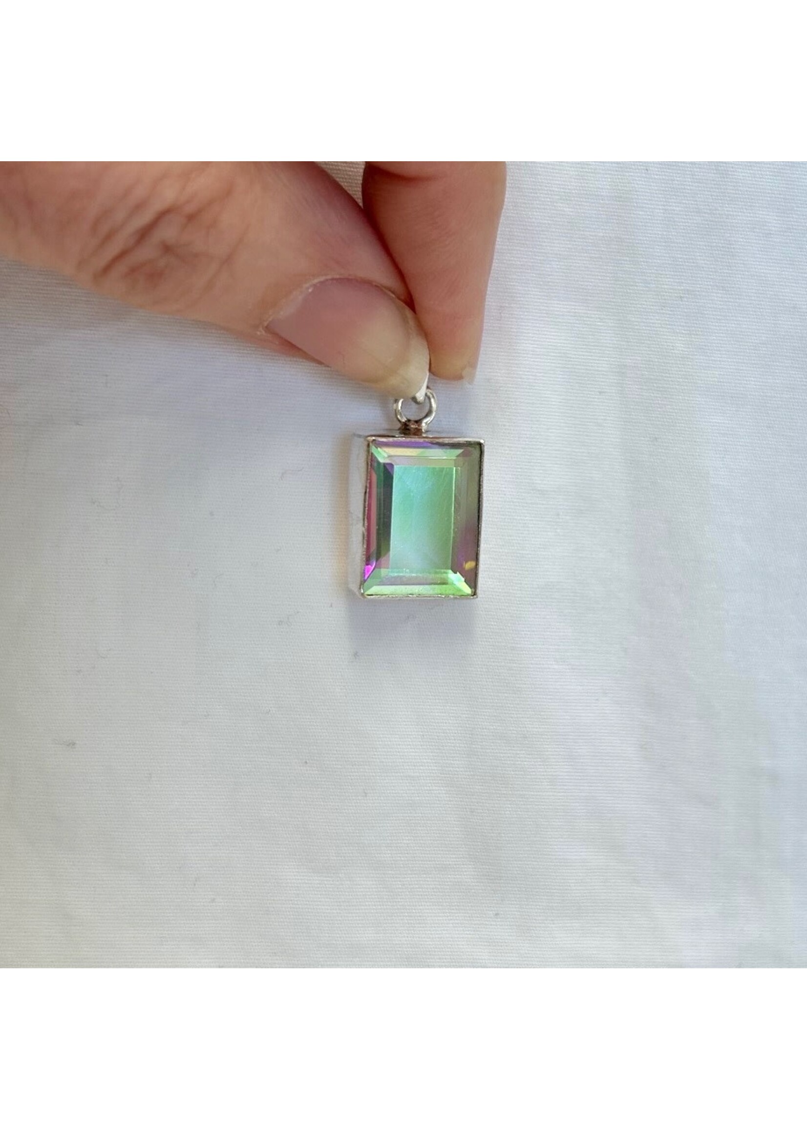 Aurora Borealis Topaz Faceted Pendants