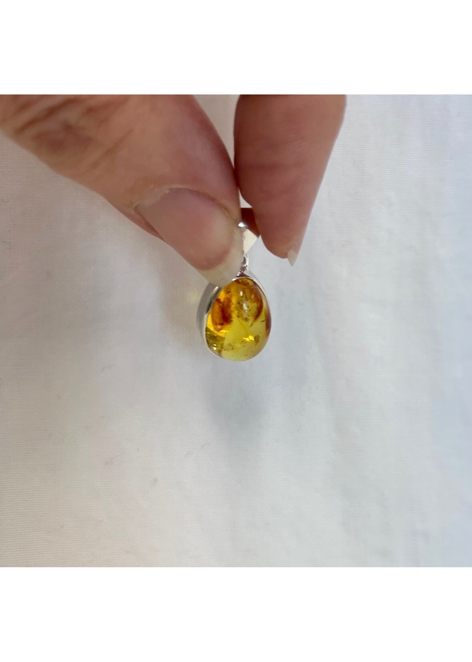 Amber Cabochon Pendants
