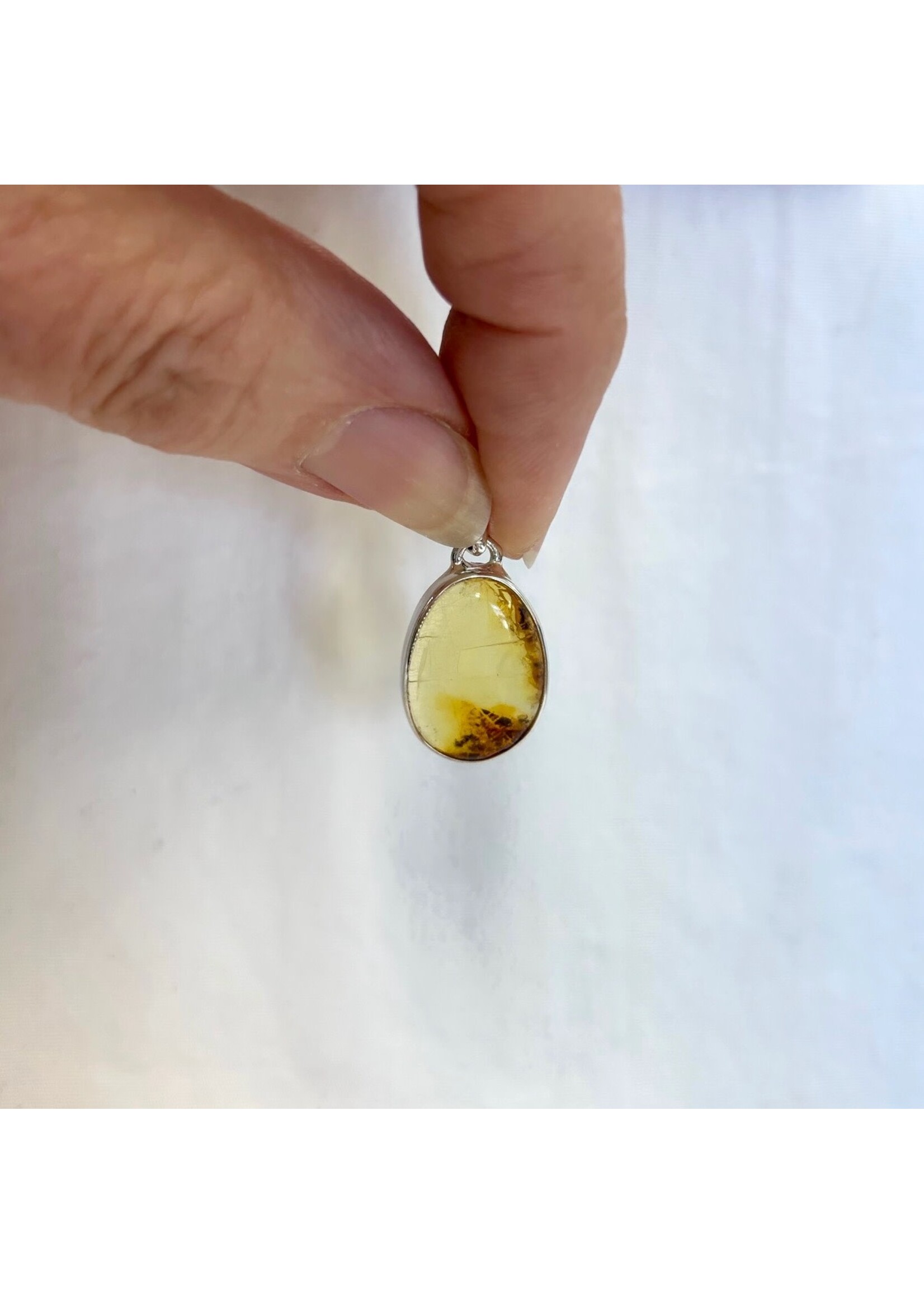 Amber Cabochon Pendants