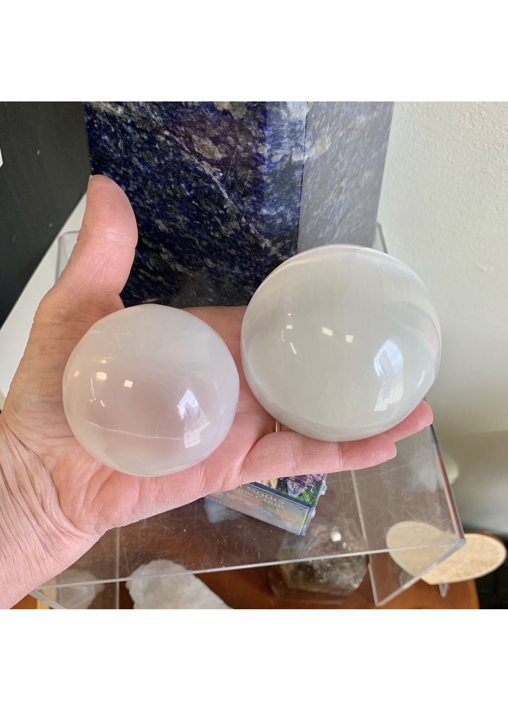 Selenite Spheres Moon Goddess