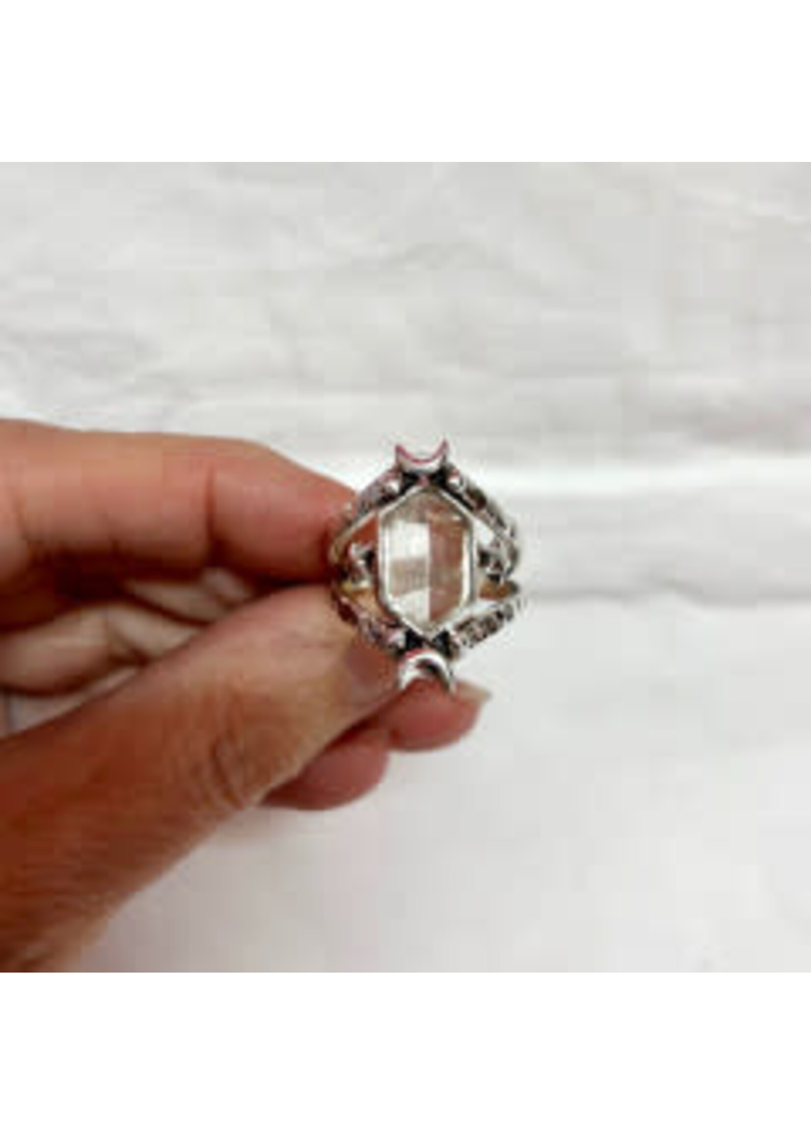 Quartz Double Terminated - Moon/Star Rings for cosmic wisdom