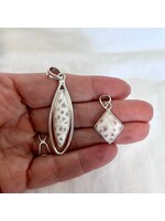 Pink Natrolite Cabochon Pendants