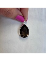 Smoky Quartz Faceted Pendants - Teardrop
