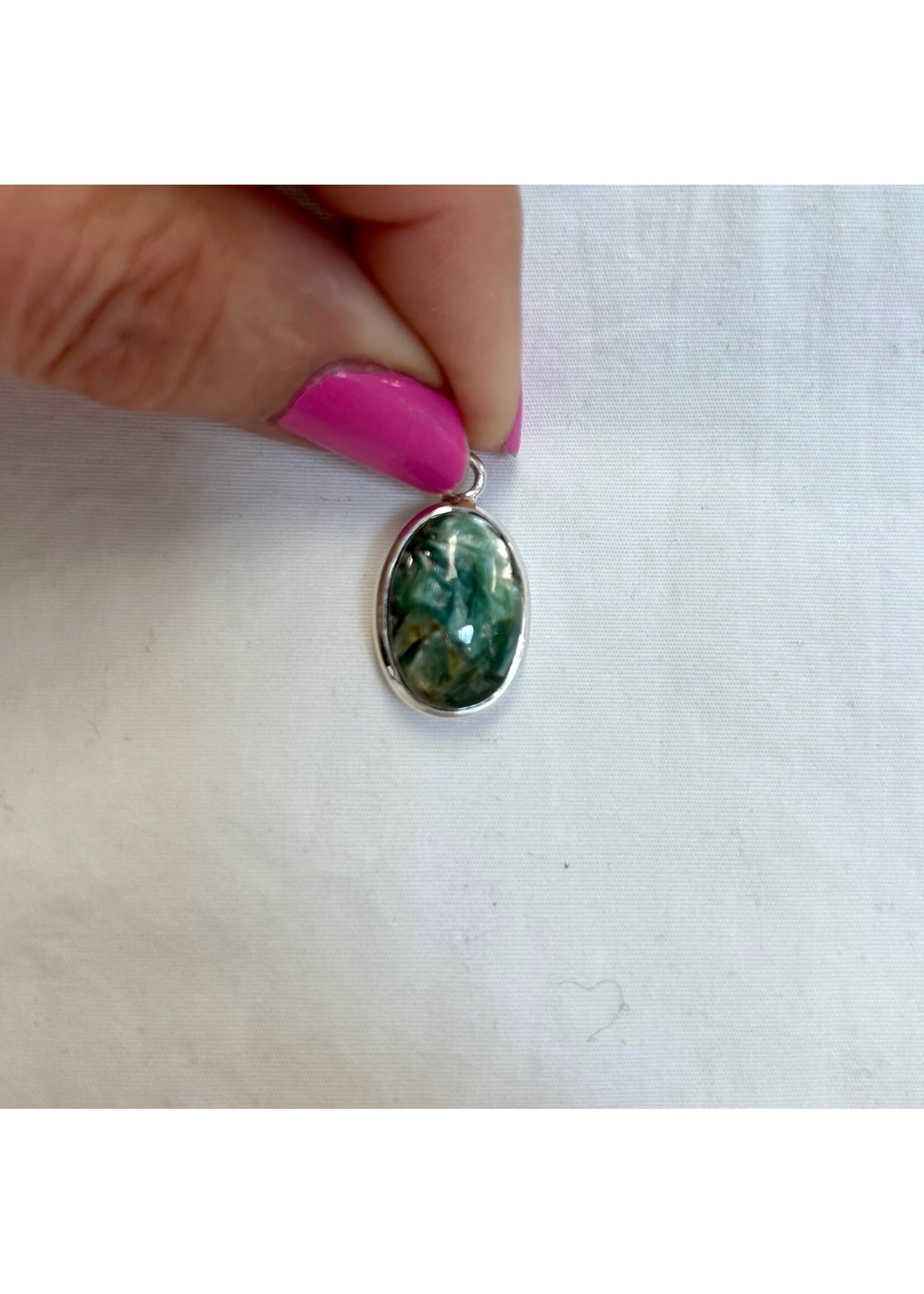 Mermaid Kyanite Cabochon Pendants