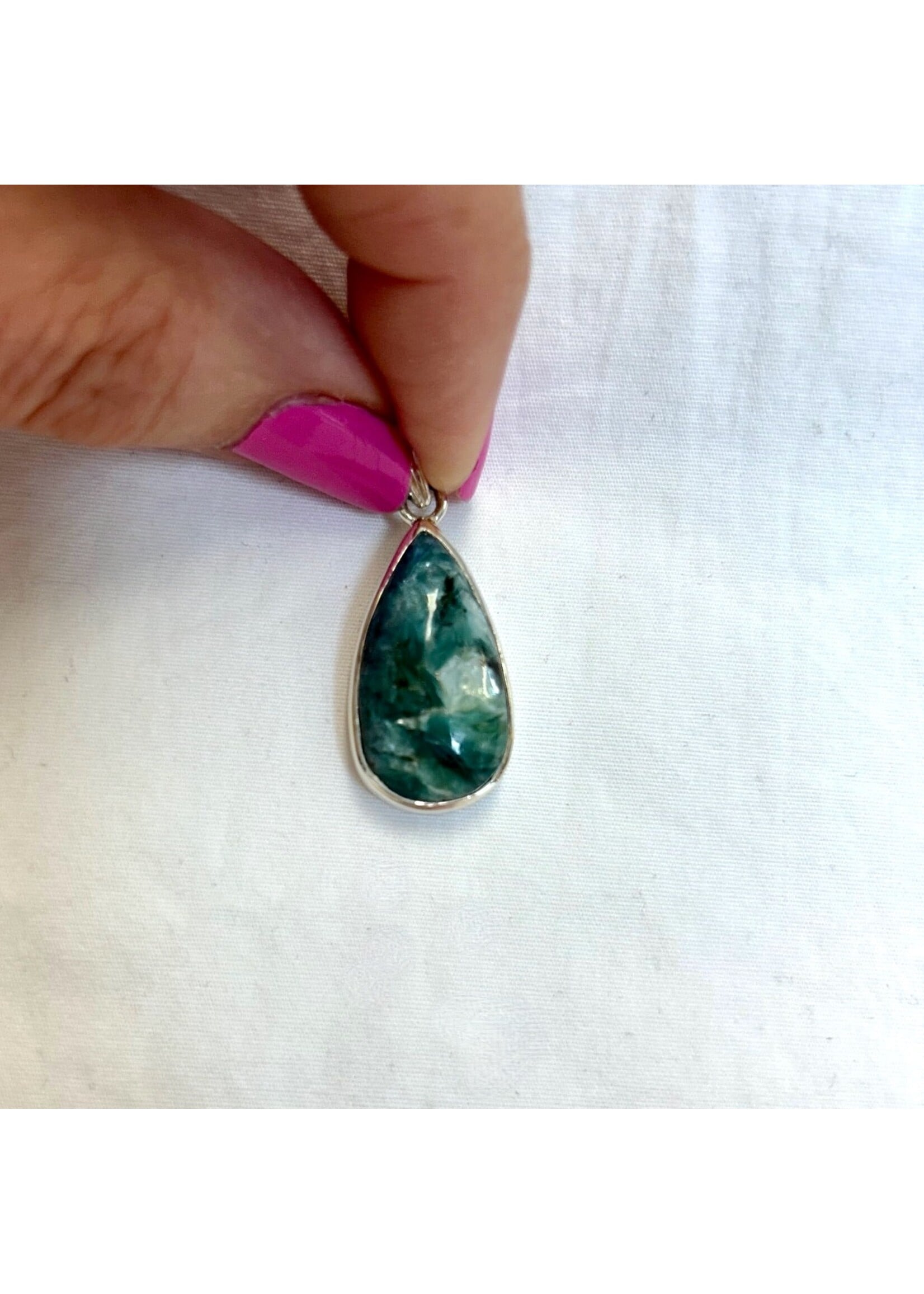 Mermaid Kyanite Cabochon Pendants