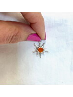 Carnelian Faceted Pendants - Sun Burst