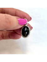 Black Star of India Cabochon Pendants - Oval