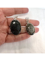 Black Coral Cabochon Pendants