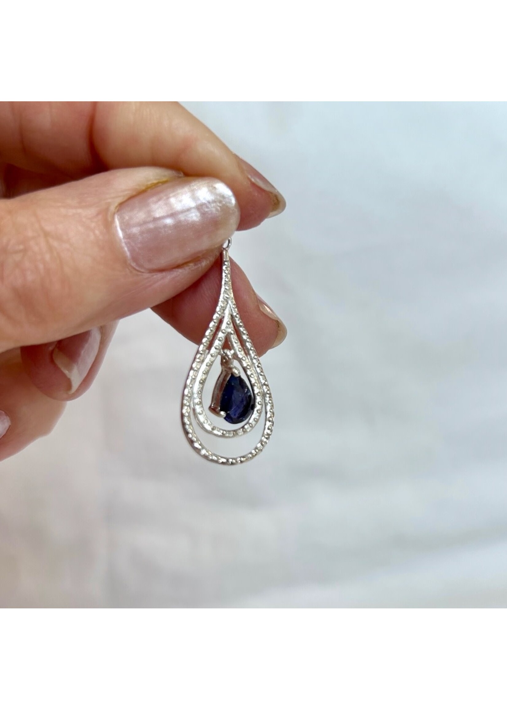 Iolite Faceted Pendants Teardrop