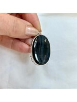 Blue Tiger Eye Cabochon Pendants Oval
