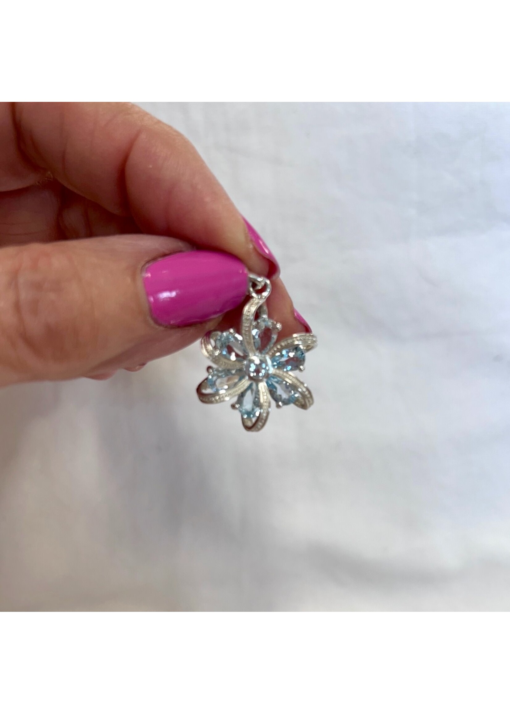 Flower Pendants with Textured Silver