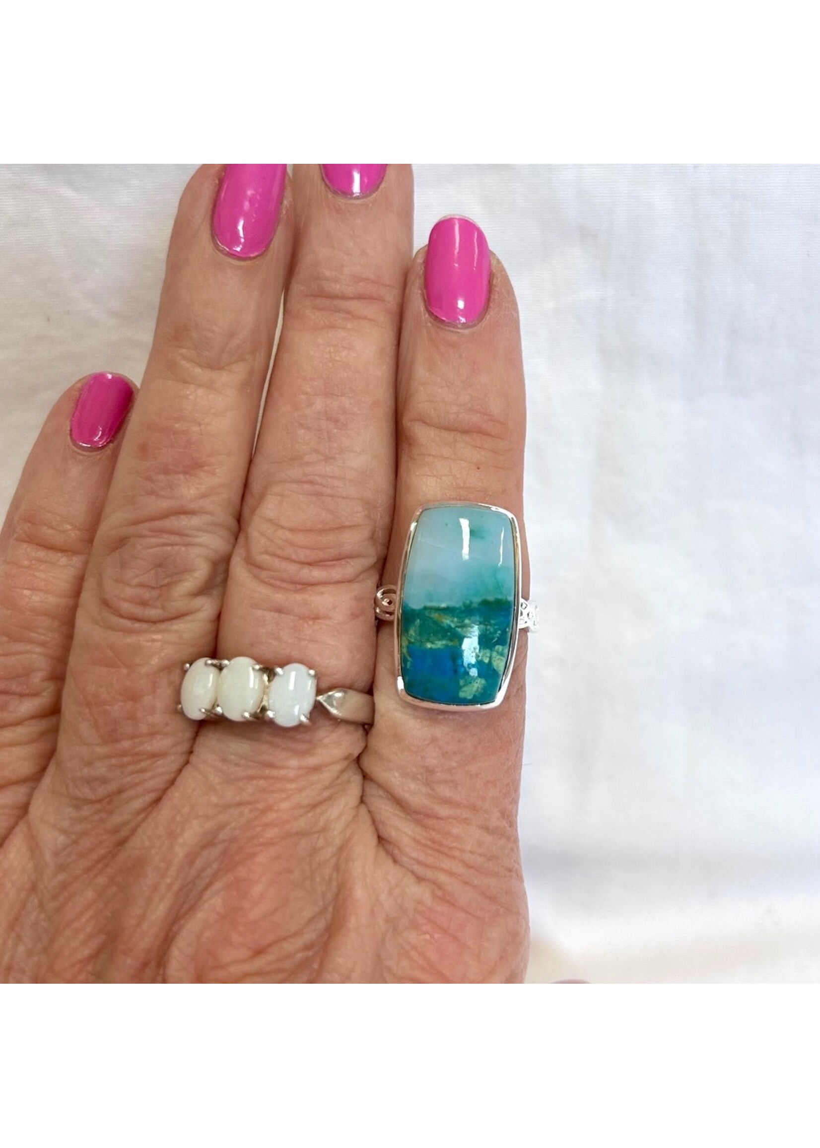 Opalina Cabochon Ring - Square Sz 8