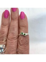 Chrome Diopside Faceted Rings Double Triangles Sz 6