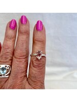 Herkimer Diamond Rings Hammered Band