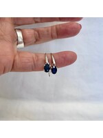 Blue Sapphire Faceted Earrings Oval