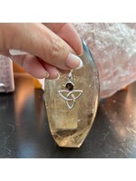 Smoky Quartz  Trillium Faceted Pendant Round