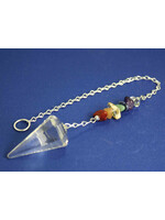Lemurian Quartz w Chakra Stones Pendulum