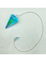 Aqua Aura Quartz Pendulum