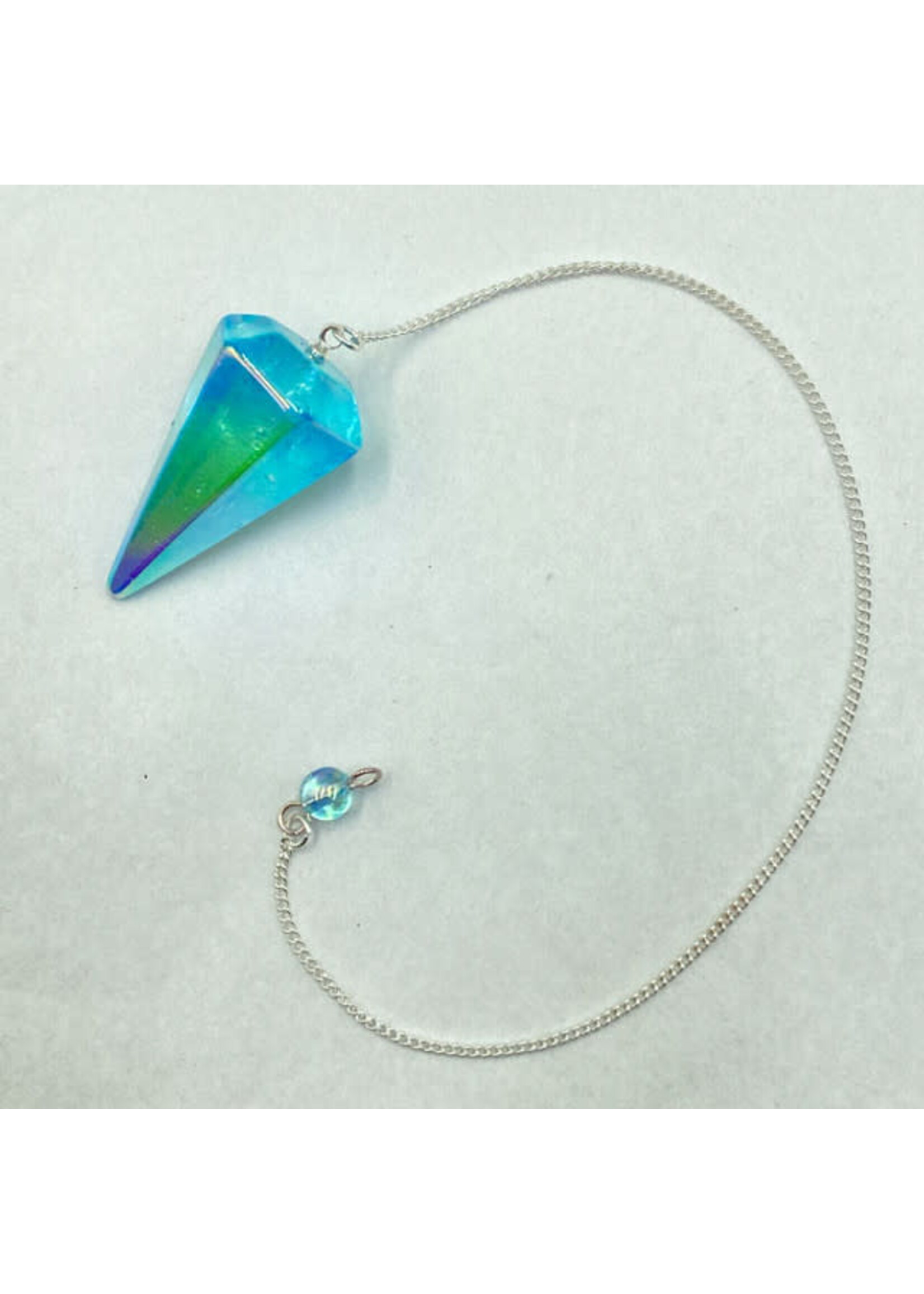 Aqua Aura Quartz Pendulums