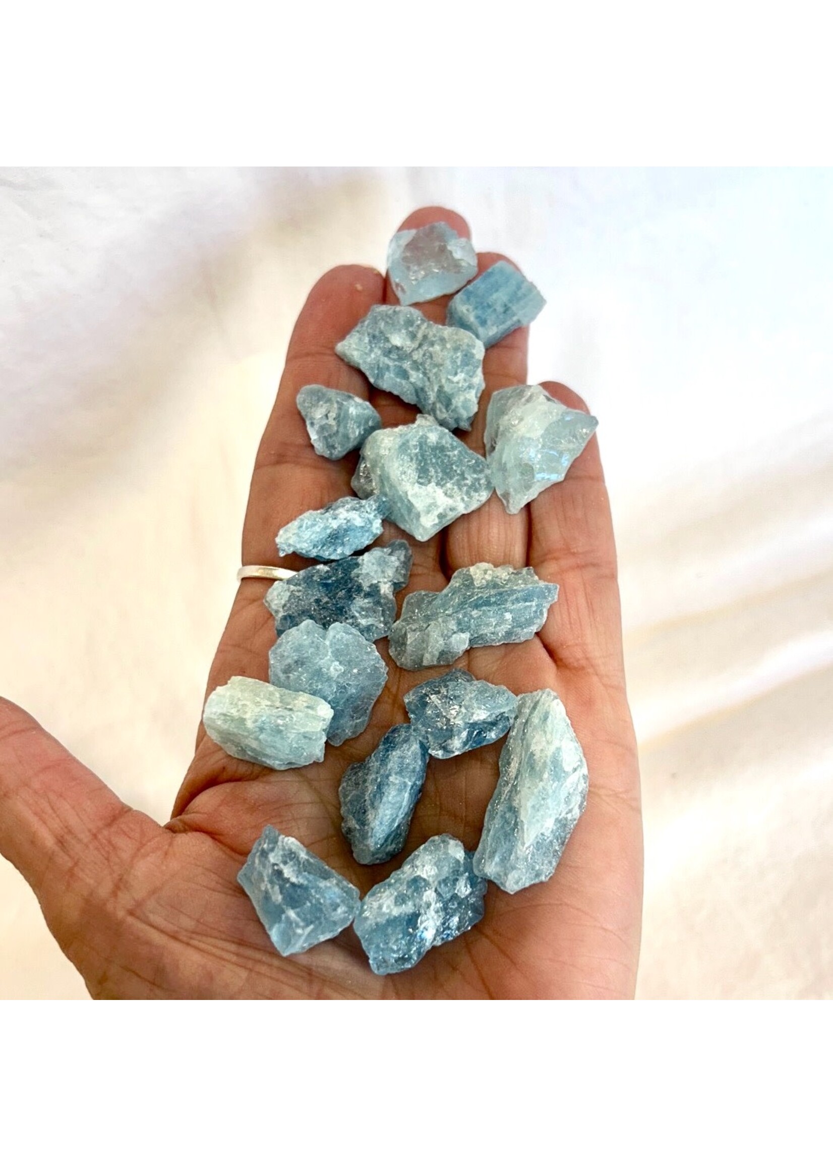 Flowing Aquamarine Rough Tumbled