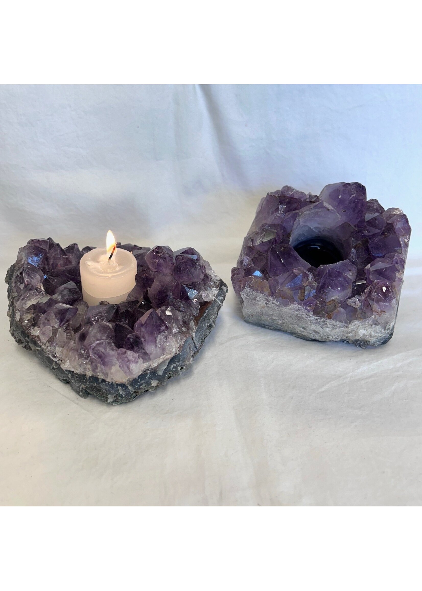 Amethyst Cluster Tea Light Holder