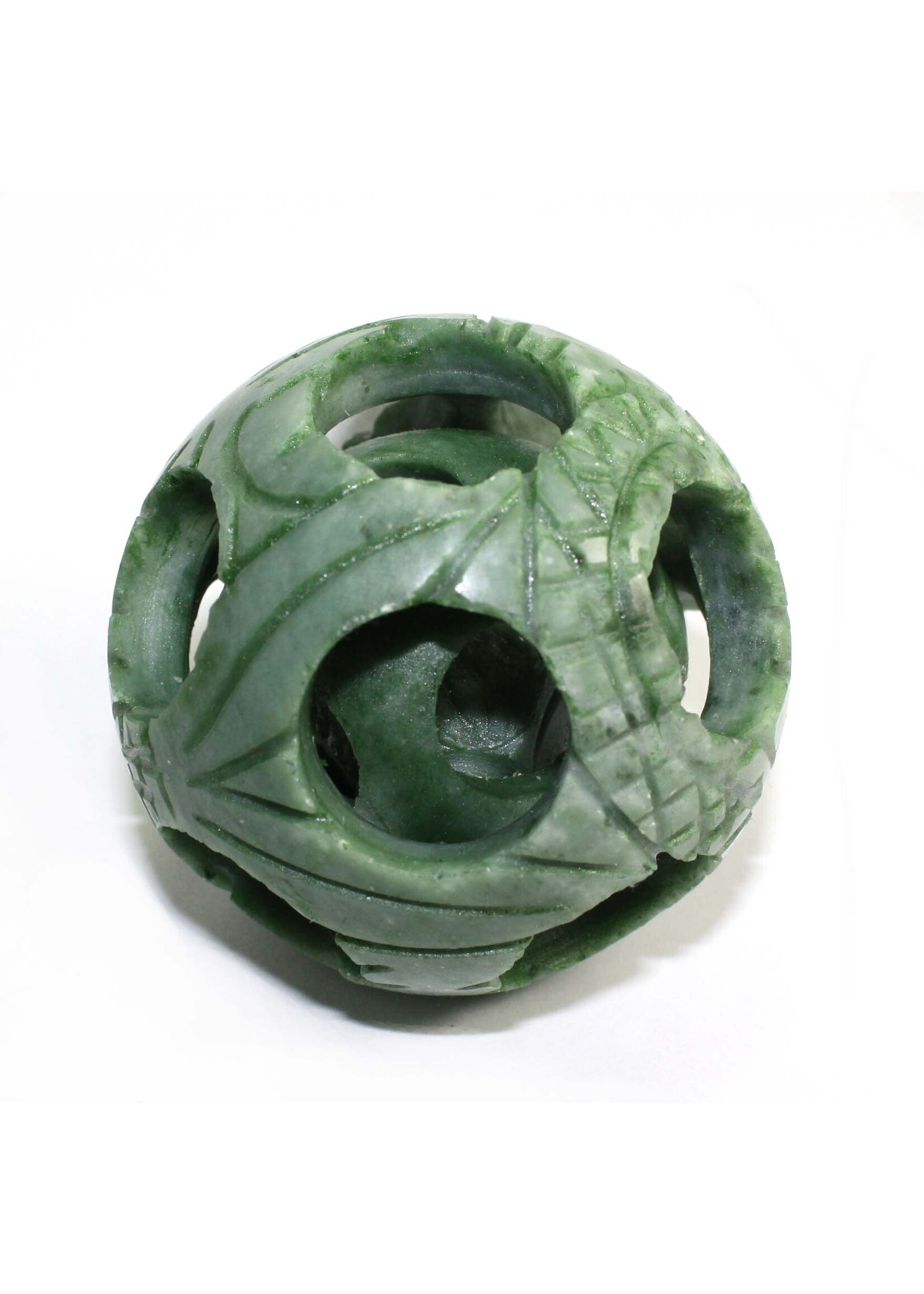 Lucky Serpentine Carved Spheres