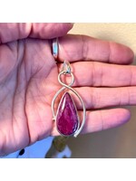 Ruby Cabochon Pendants Teardrop
