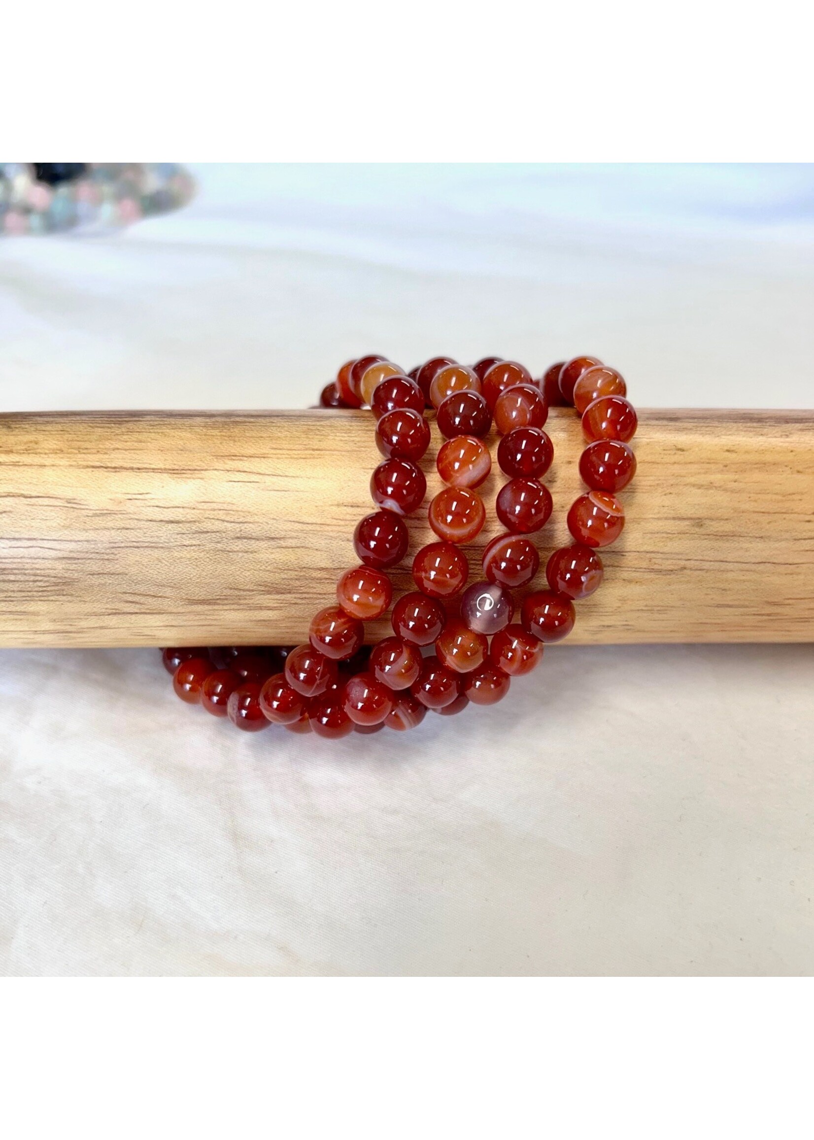 Crystal Bracelet - Carnelian 8mm