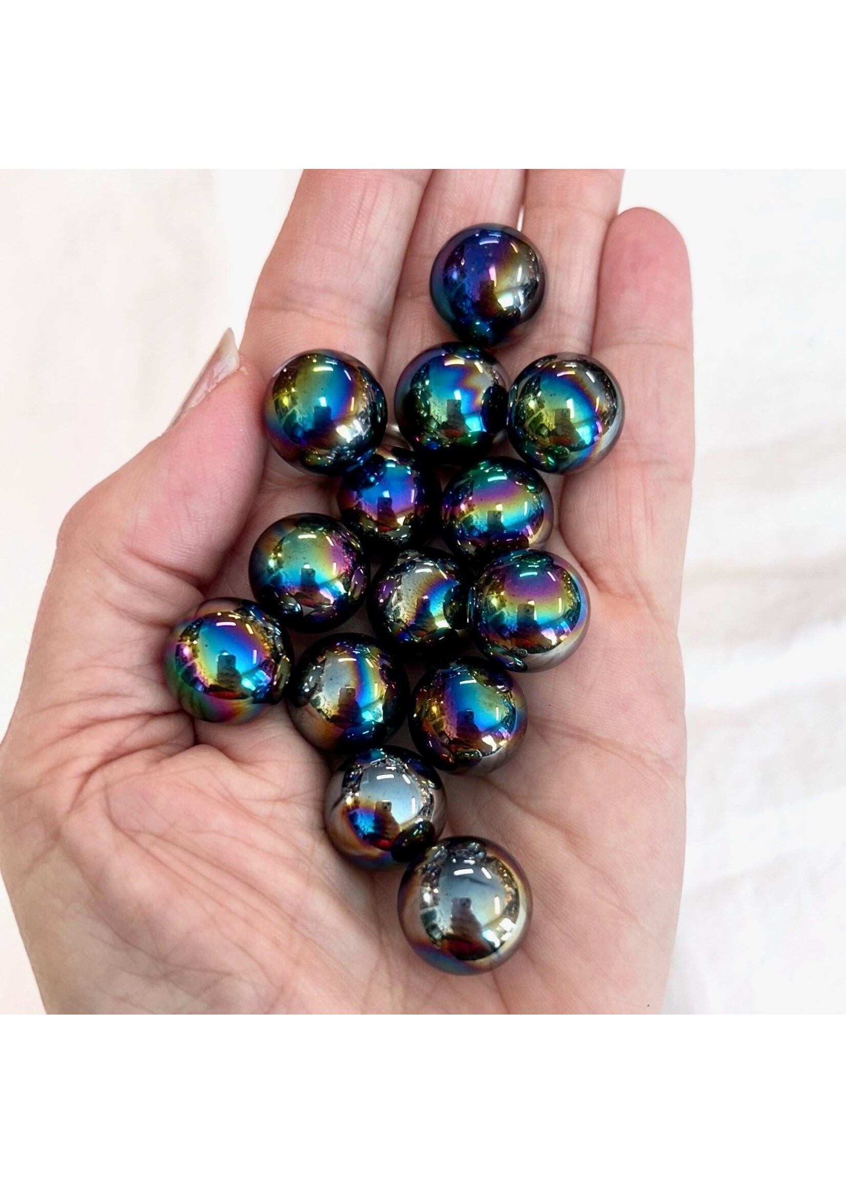 Titanium Aura Obsidian Spheres