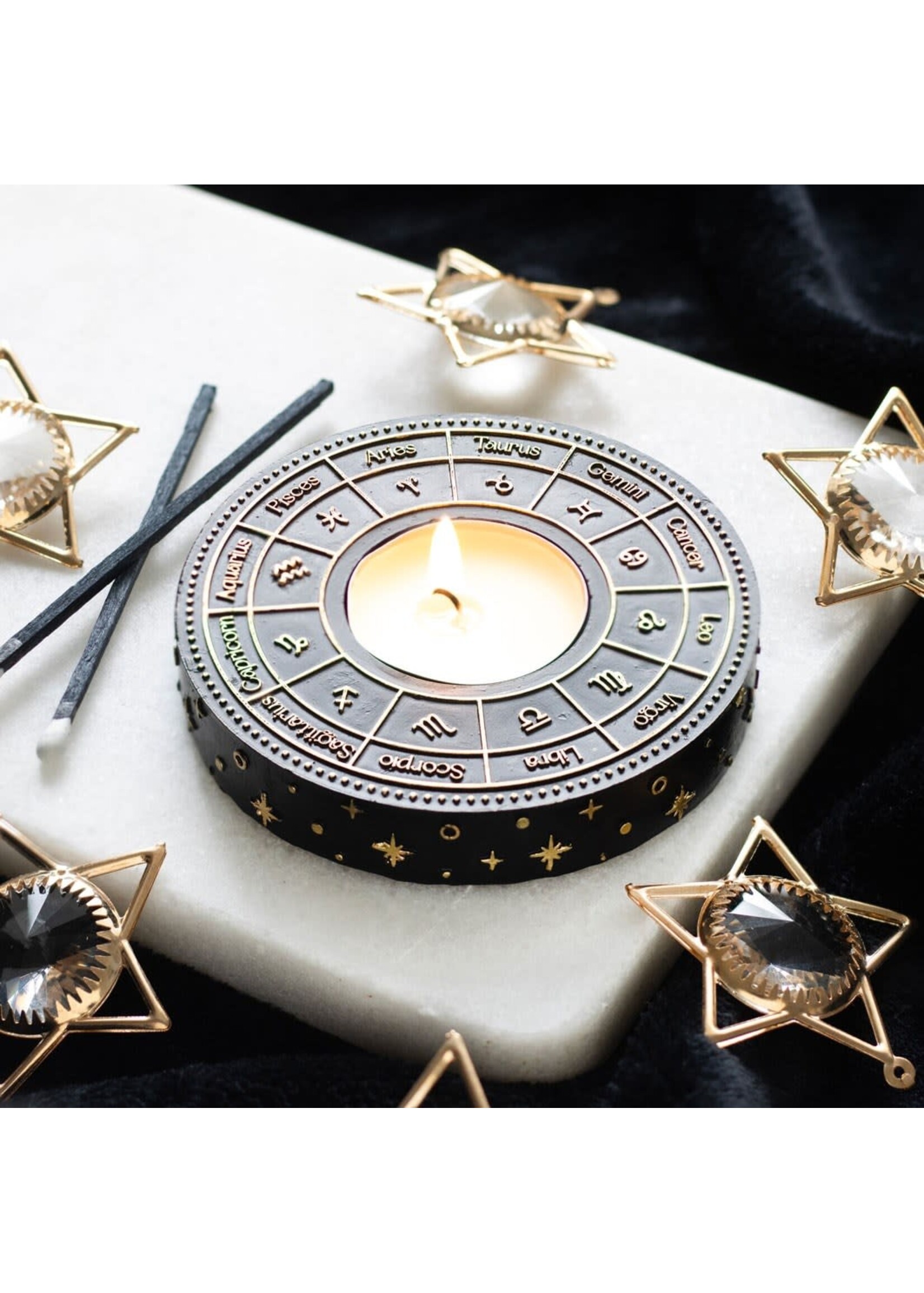 Astrology Wheel Tea Light Holder