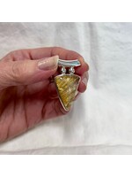 Rutilated Quartz Cabochon Pendant Triangle