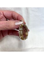 Rutilated Quartz Faceted Pendant Oval
