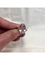 Kunzite Faceted Ring Oval Sz 8.5