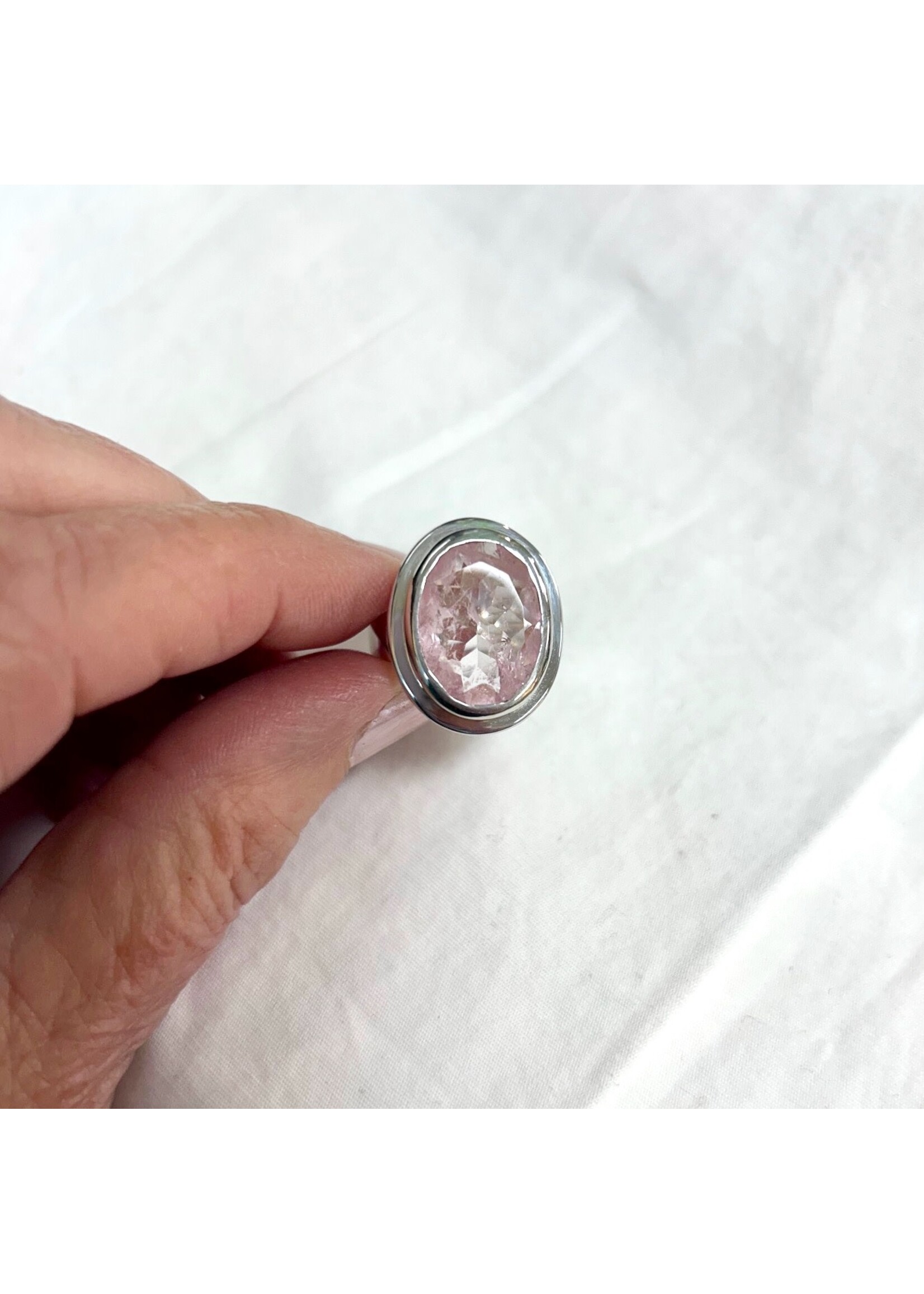 Morganite Faceted Ring Oval