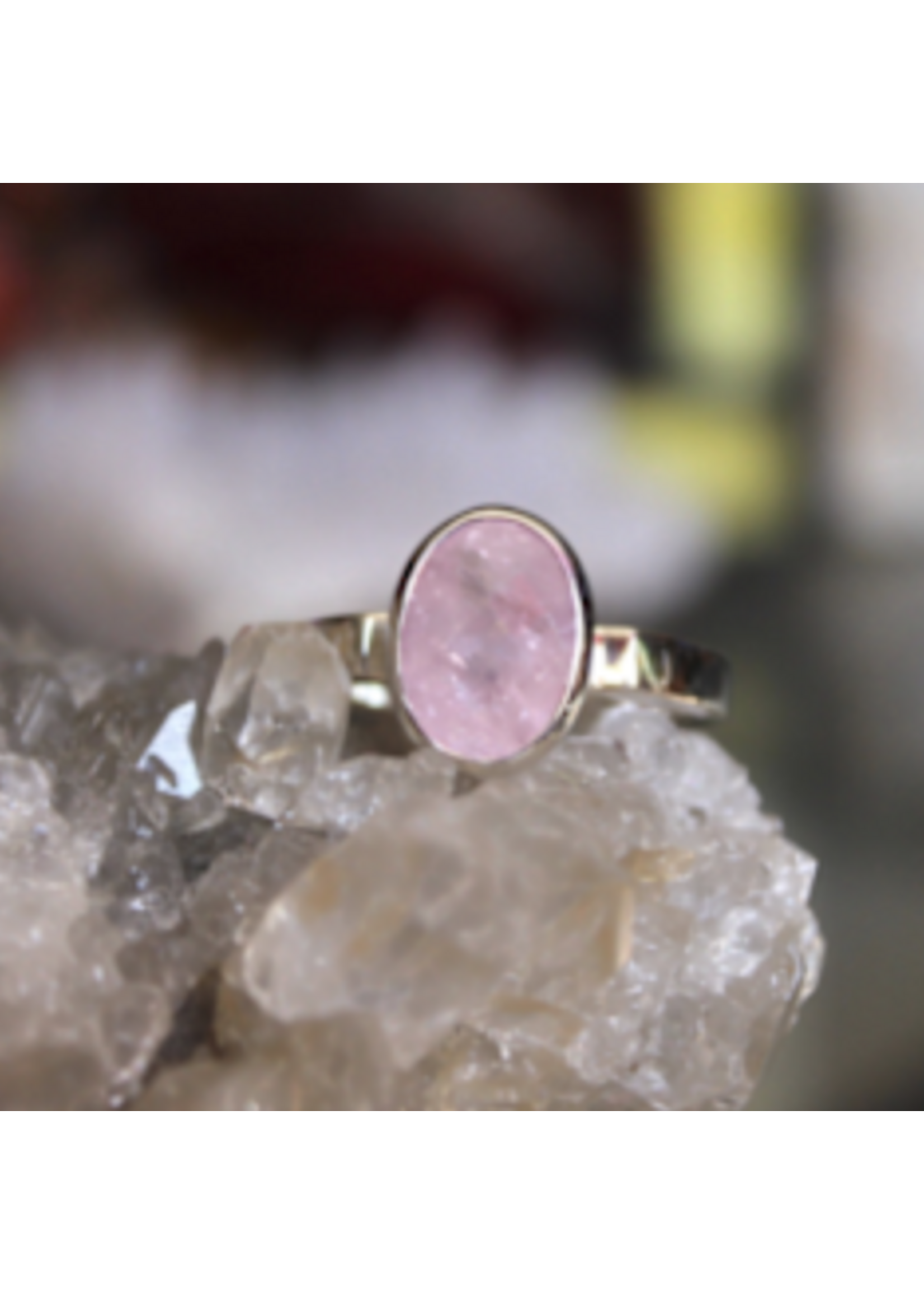 Morganite Faceted Ring Oval