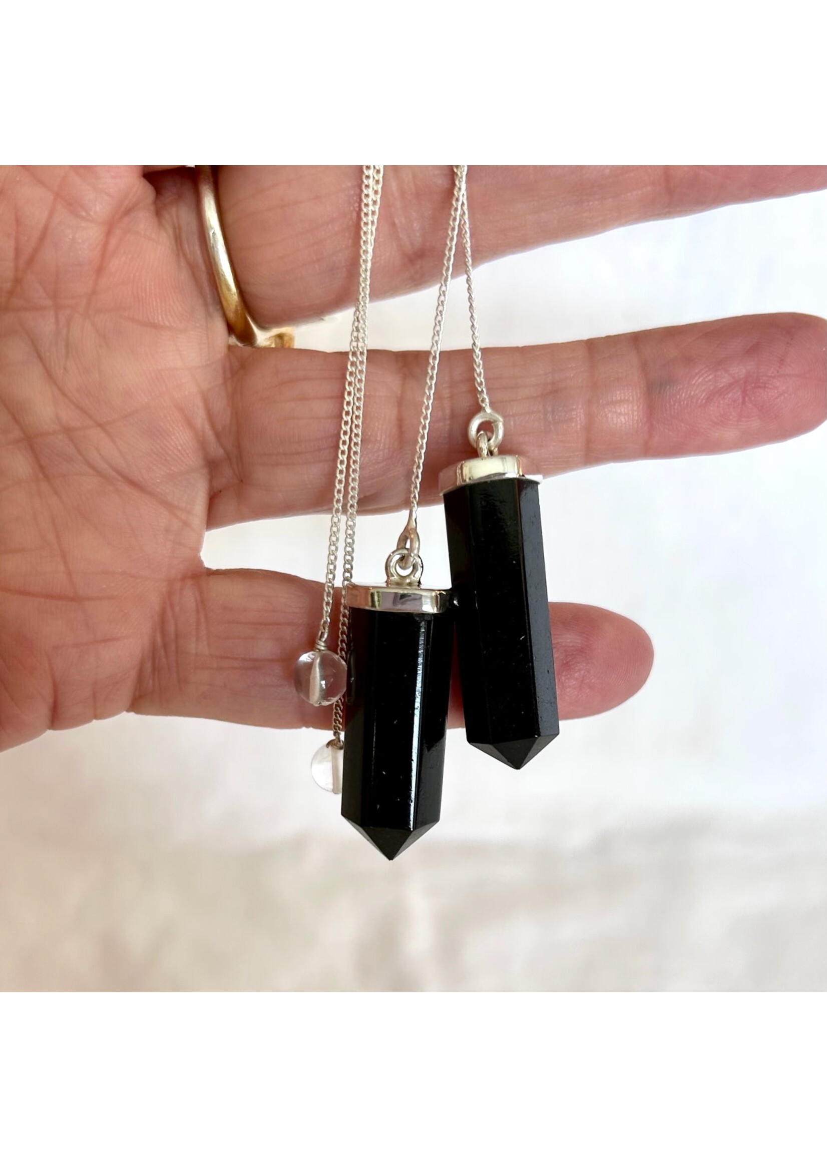 Black Tourmaline Point Pendulums