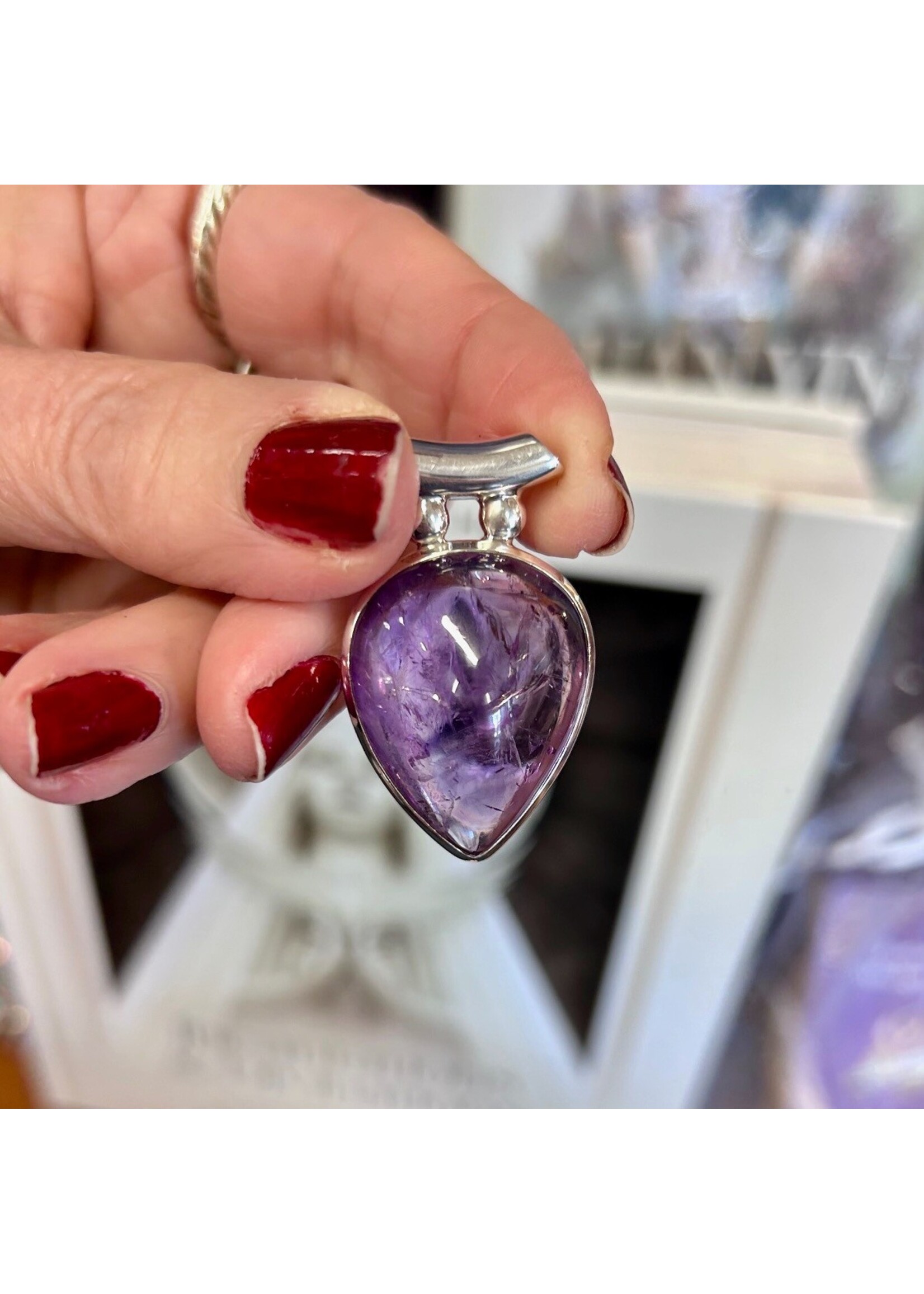 Amethyst Cabochon Pendants