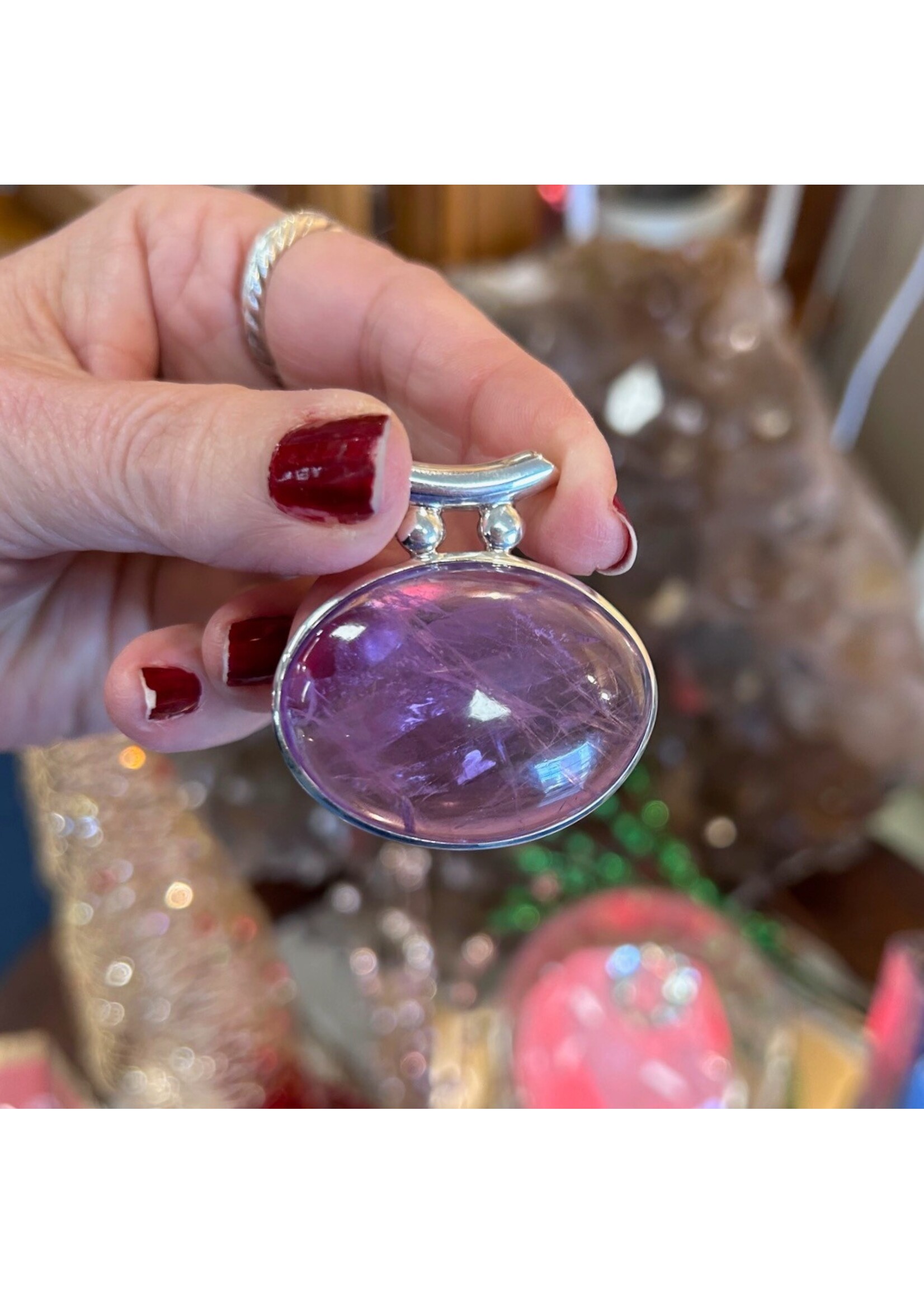 Amethyst Cabochon Pendants
