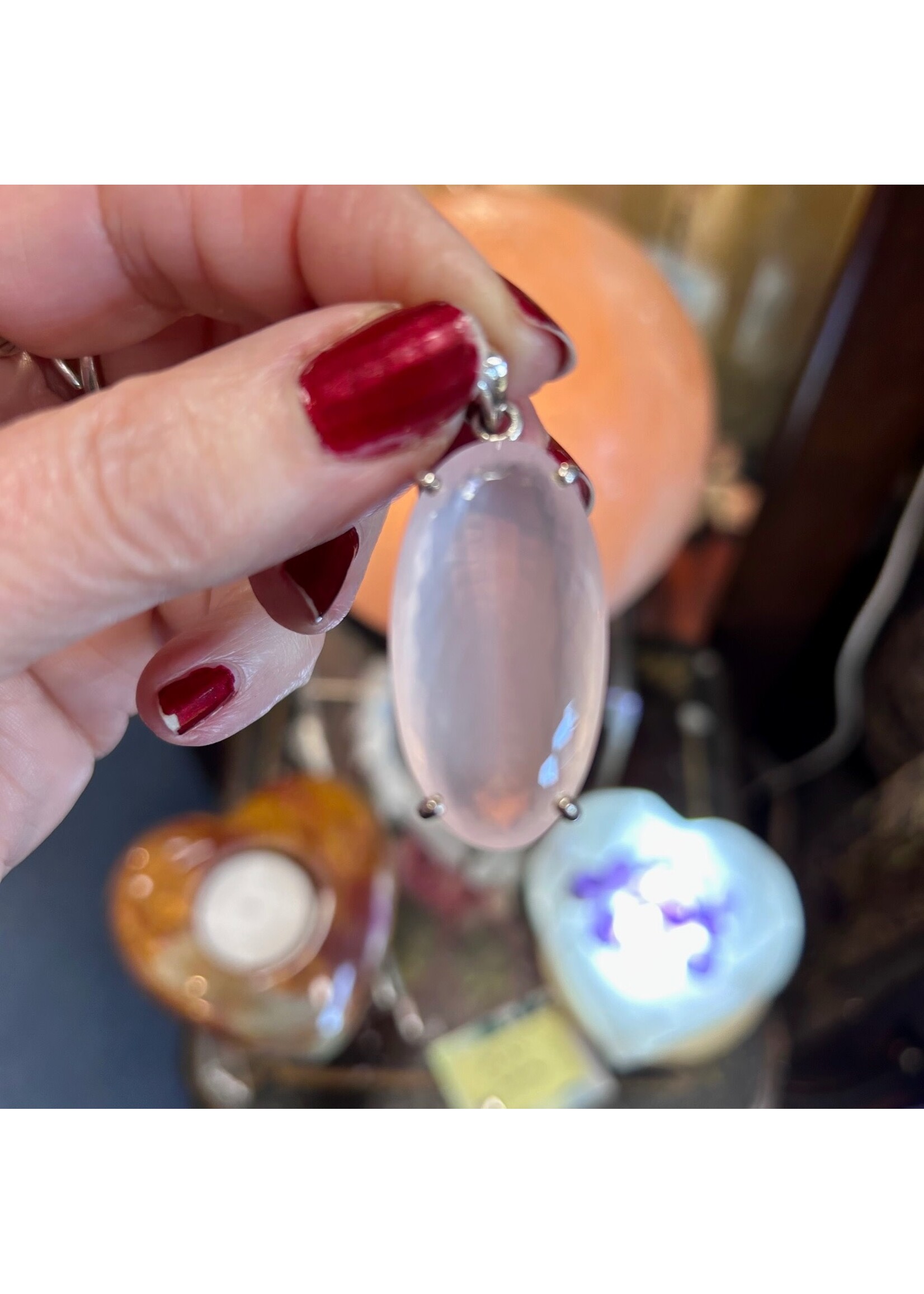 Rose Quartz Faceted Pendants