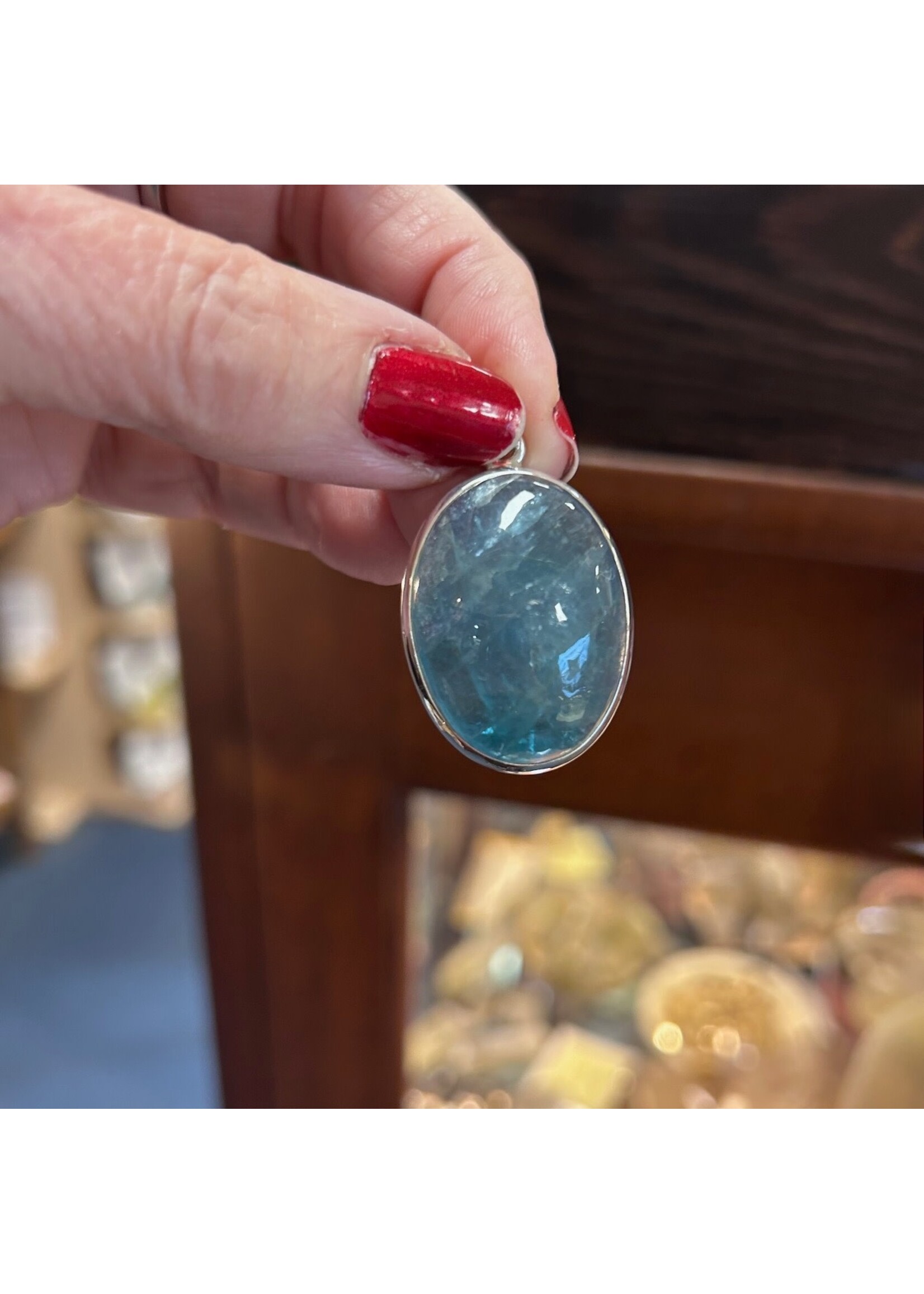 Blue Fluorite Cabochon Pendant Oval for reprogramming old patterns